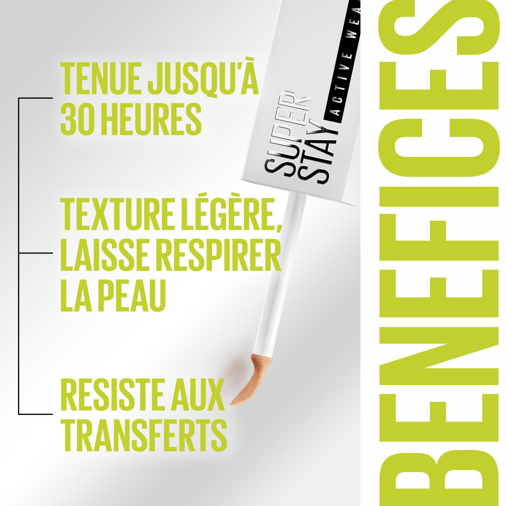 Maybelline New York Superstay Active Wear 30H Fond De Teint Longue Tenue 45 TAN 30 ML