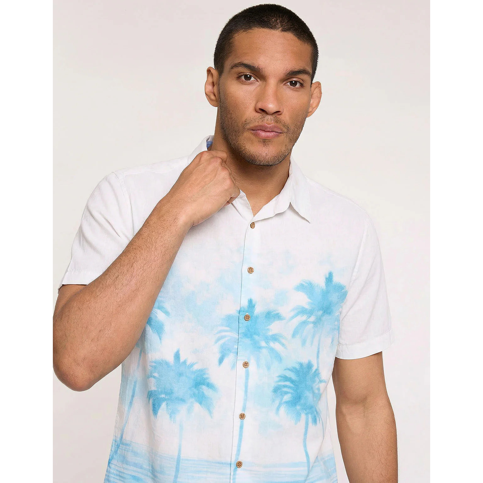 Camisa Tropical Azul y Blanca - Cornell