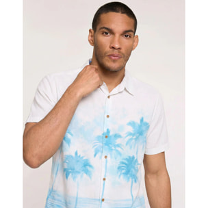 Camisa Tropical Azul y Blanca - Cornell