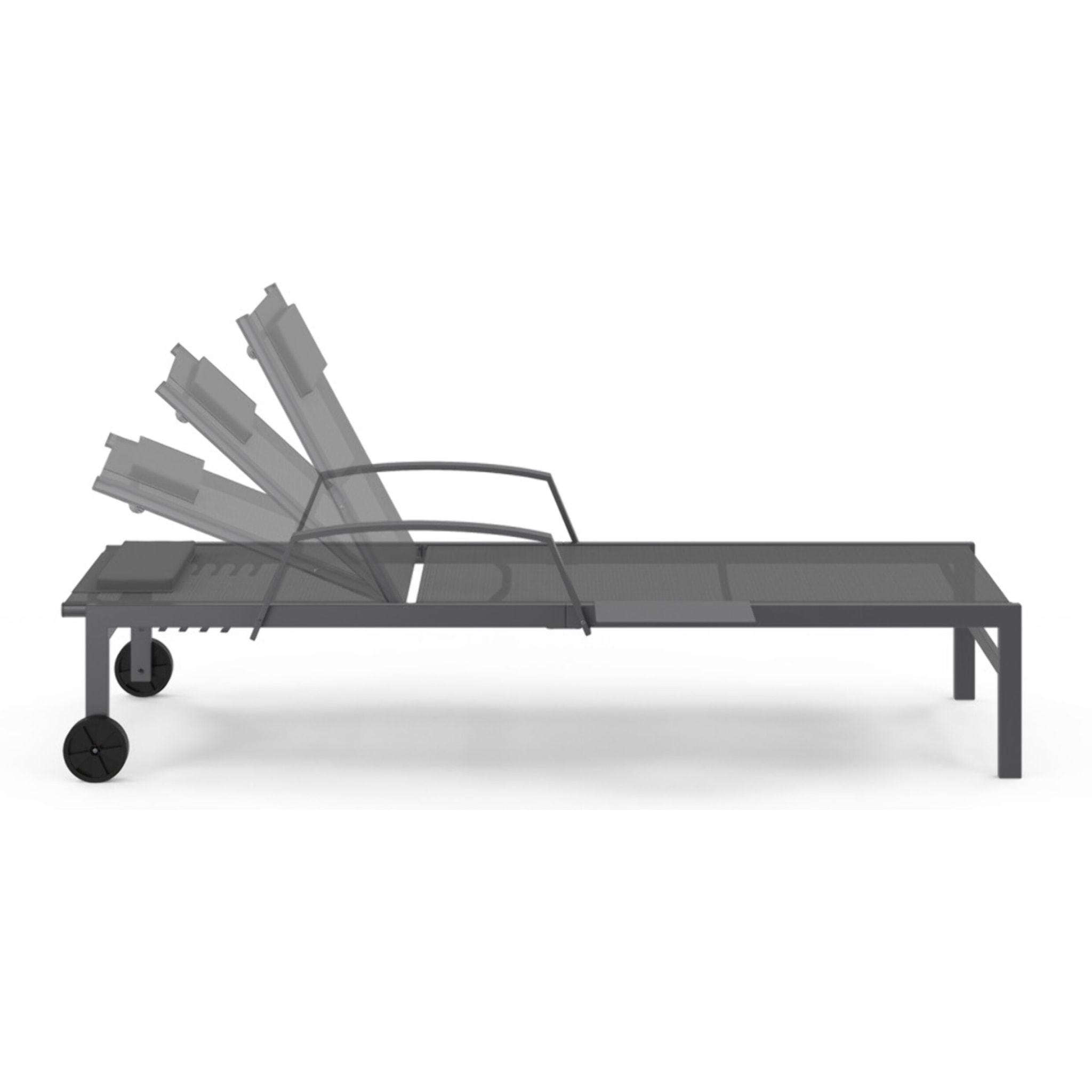 Transats inclinables Bornéo 5 positions avec tablette - lot de 2