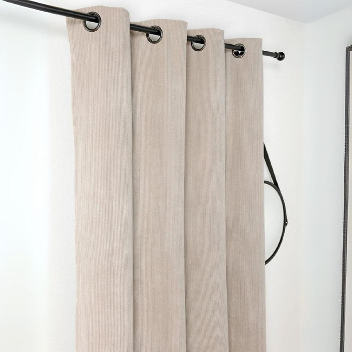Rideau obscurcissant et isolant en velours côtelé - Beige