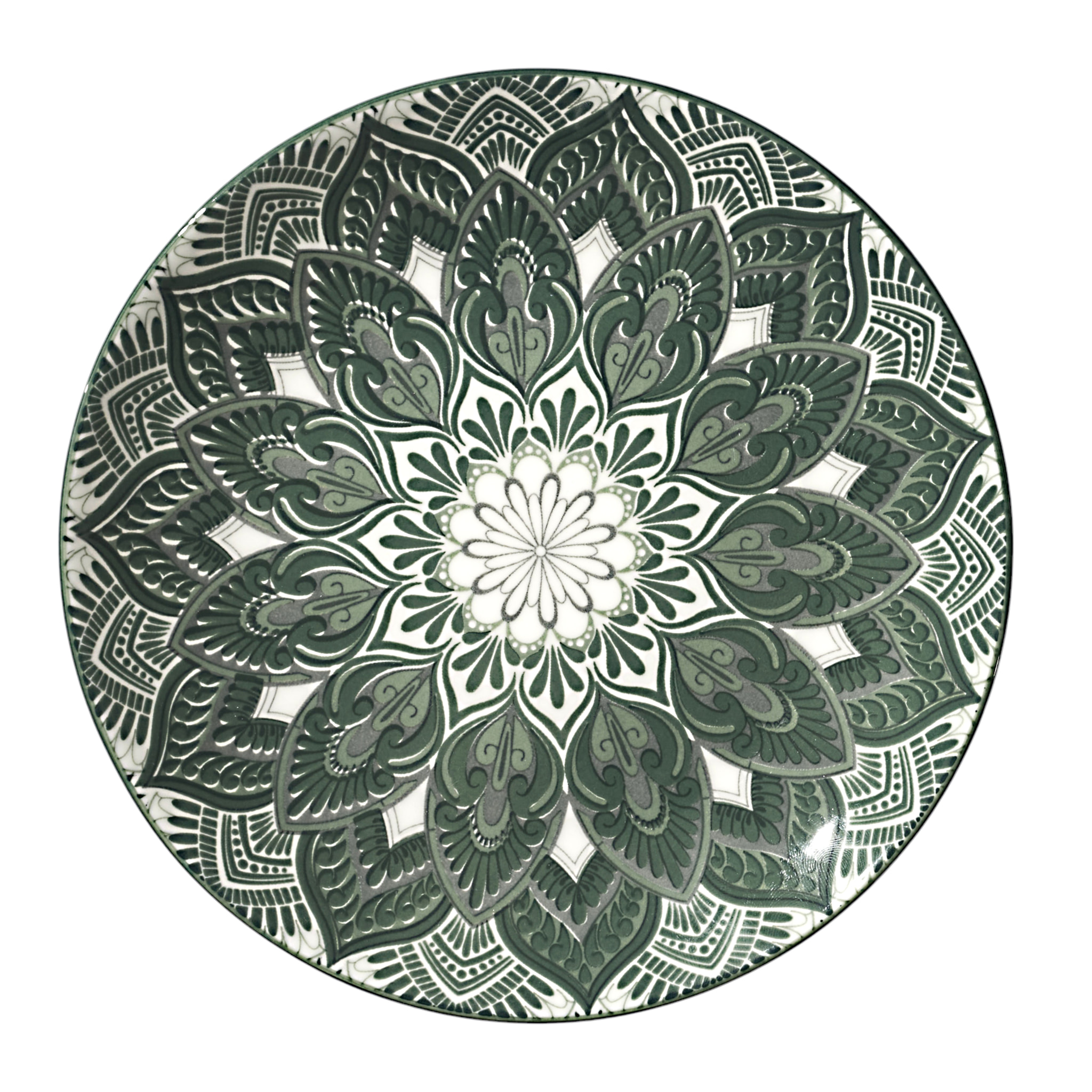 Service Vaisselle 12pcs Mandala Vert