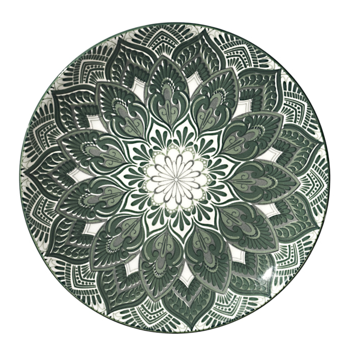 Service Vaisselle 12pcs Mandala Vert