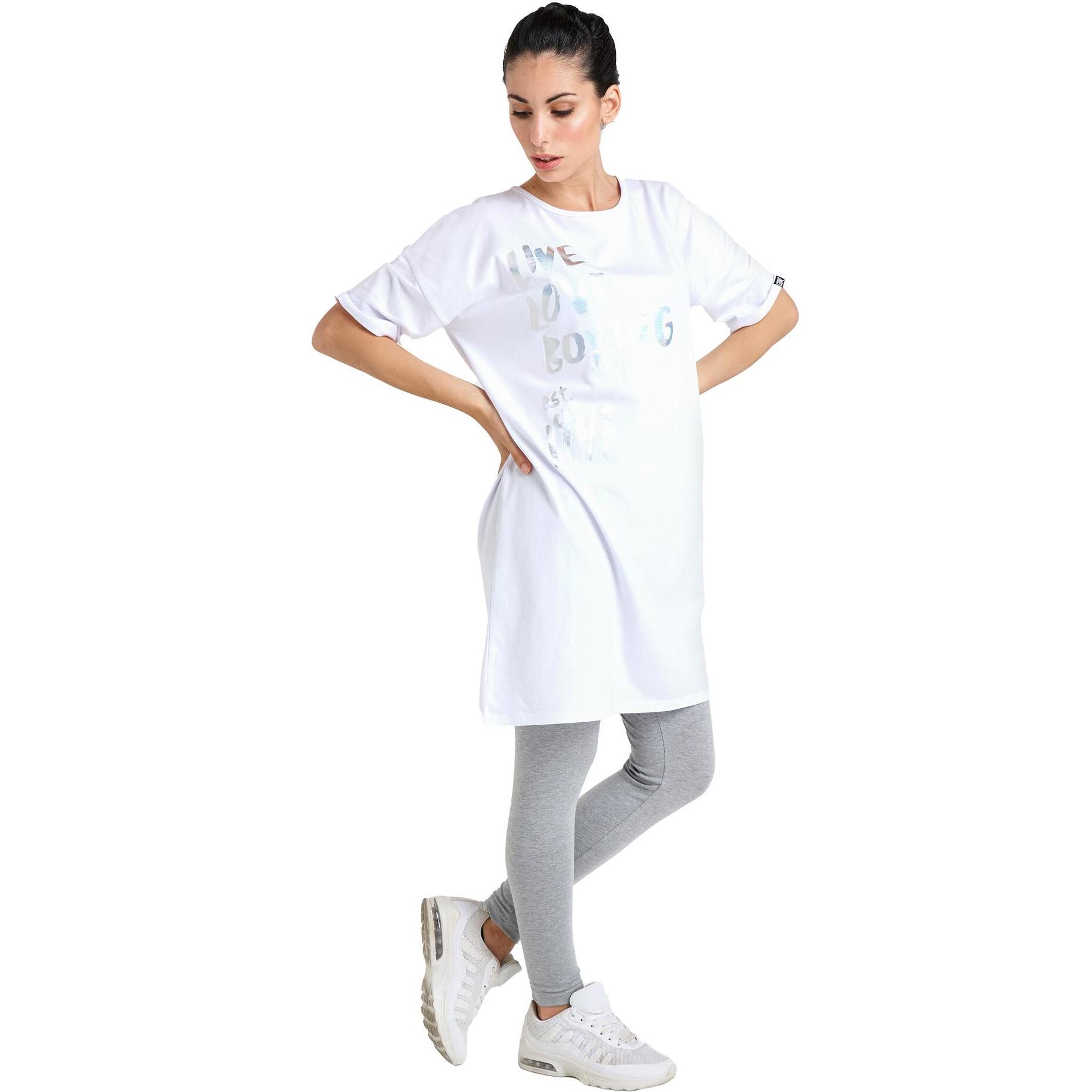 Camiseta maxi de manga corta de mujer brillante