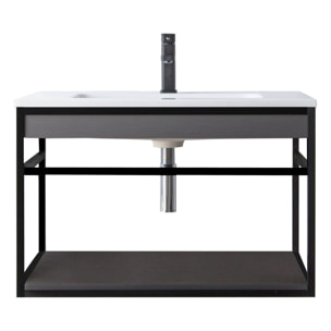 TOMASUCCI Meuble de salle de bain LOOM-B GRIS-NOIR 80