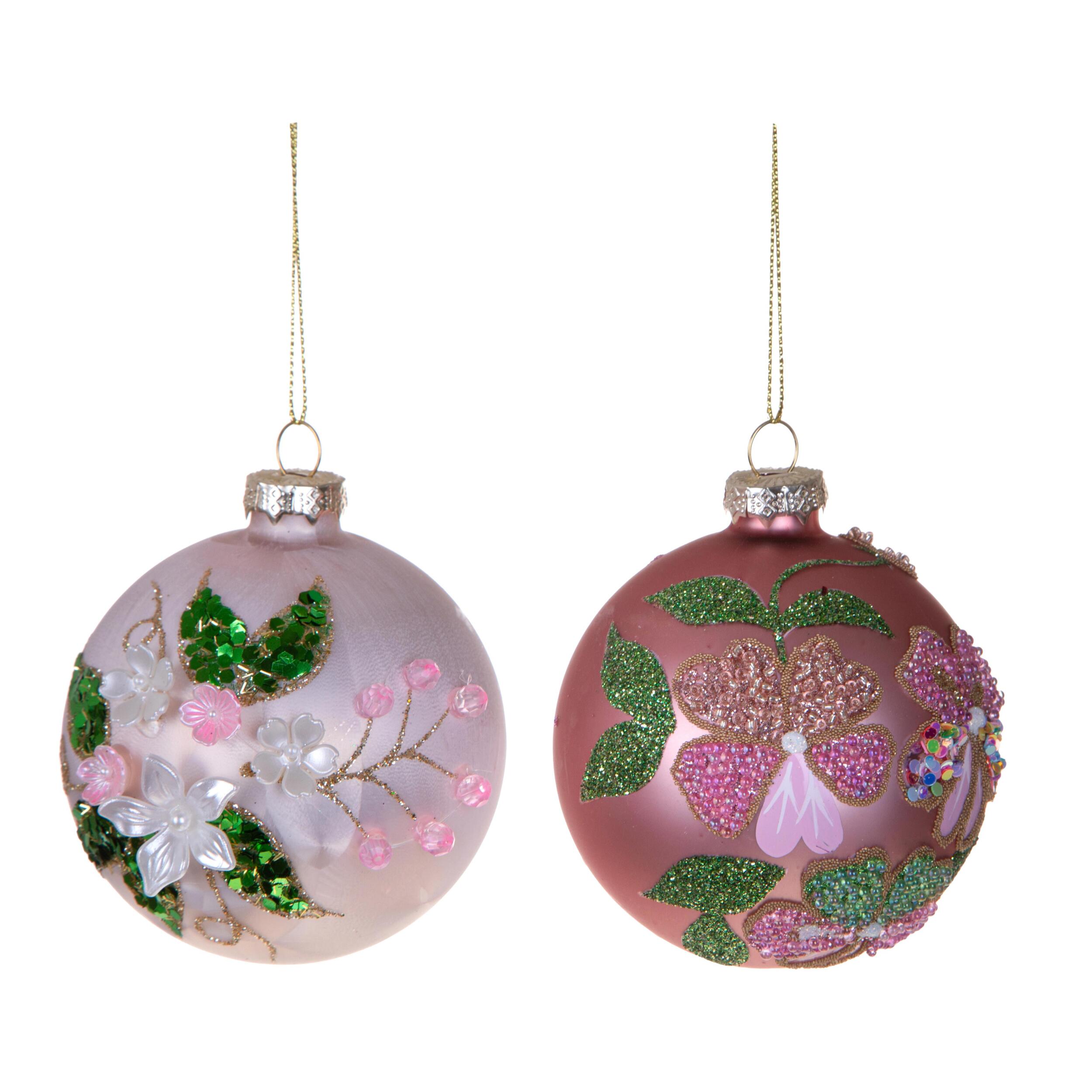 Sfera con fiori rilievo - Pezzi 12 - VERDE - Bianchi Dino SpA