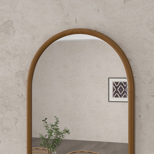 Espejo de Pared 65x110 cm Espejo de Recibidor con Marco de Madera en Forma de Ventana Decoración para Salón Dormitorio Entrada Marrón Oscuro