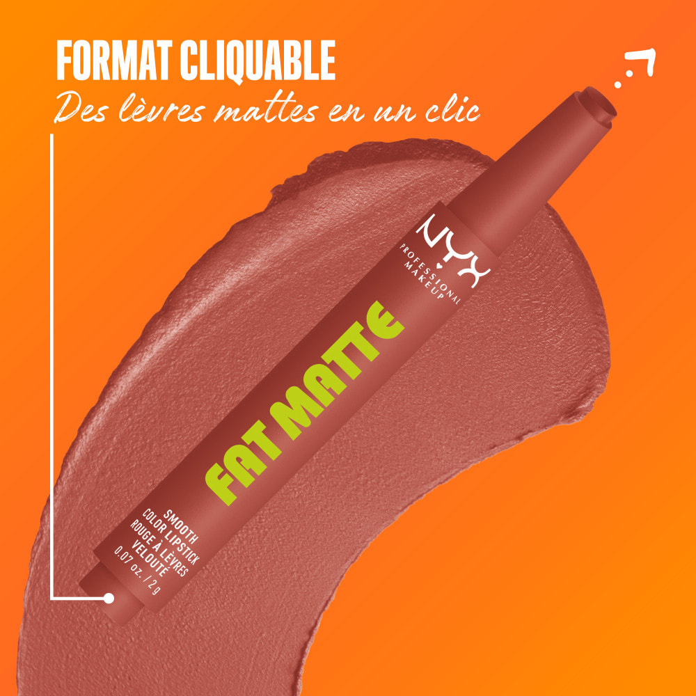 NYX Professional Makeup Fat Matte Rouge à Lèvres Mat Crémeux Rose Robe
