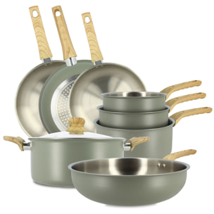 Batterie de cuisine 8 pièces en acier inoxydable - tous feux EASYNOX