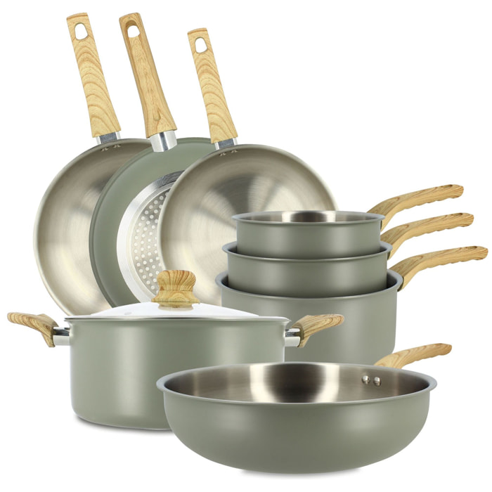 Batterie de cuisine 8 pièces en acier inoxydable - tous feux EASYNOX