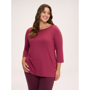 Fiorella Rubino - Camiseta con escote barco - Burgundy