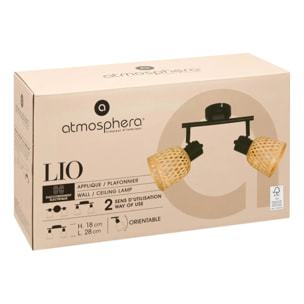 Applique murale/plafonnier Lio beige 28x17cm