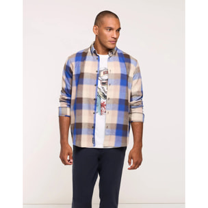 Camisa Manga Larga a Cuadros Azul - Frost