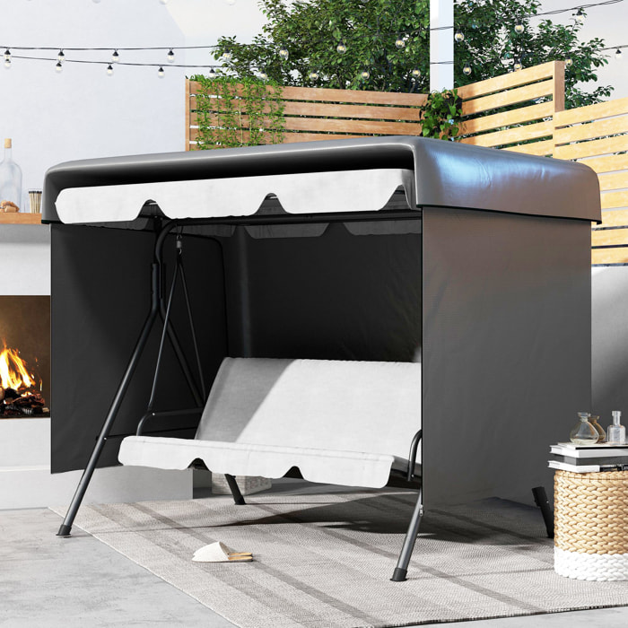 Outsunny Funda Balancín Jardín, Funda Columpio Jardín Exterior, Cubierta de Columpio con Cremallera, Impermeable, 215x155x150 cm, Gris Oscuro