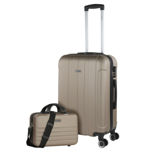 Trolley Mediano 60 Cms  Y Neceser Itaca Diamond Champagne