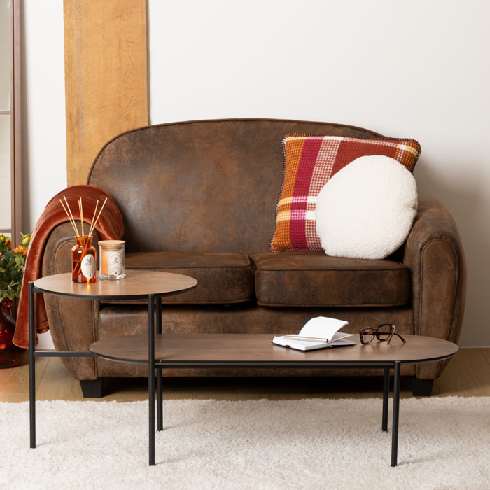 Banquette club Stanis 2 places marron