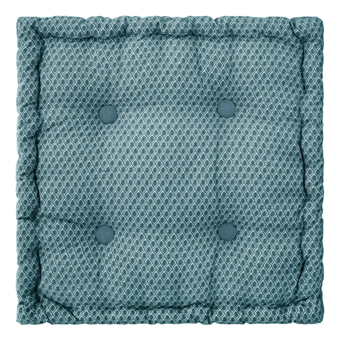 Coussin de sol "Otto" - coton - bleu canard 40x40 cm