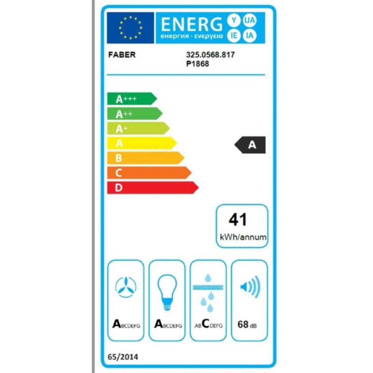 Hotte décorative murale FABER TSP 600 INOX