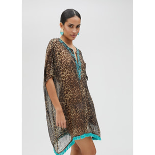 Vestito corto stampa animalier