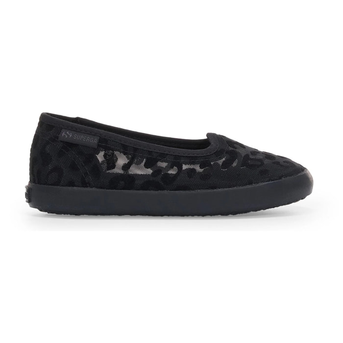 Superga - Ballerine Bambina Nero - 2441 KIDS BALLERINA NET LEOPARD