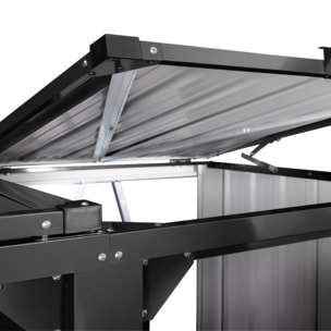 Cache poubelles double en métal gris anthracite