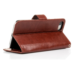 DAM Custodia Folio in ecopelle con chiusura magnetica per iPhone 7/8 7x2x14 cm. colore marrone