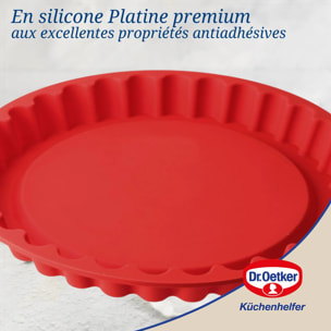 Moule à tarte en silicone rouge de 26 cm Dr. Oetker Flexxibel Love