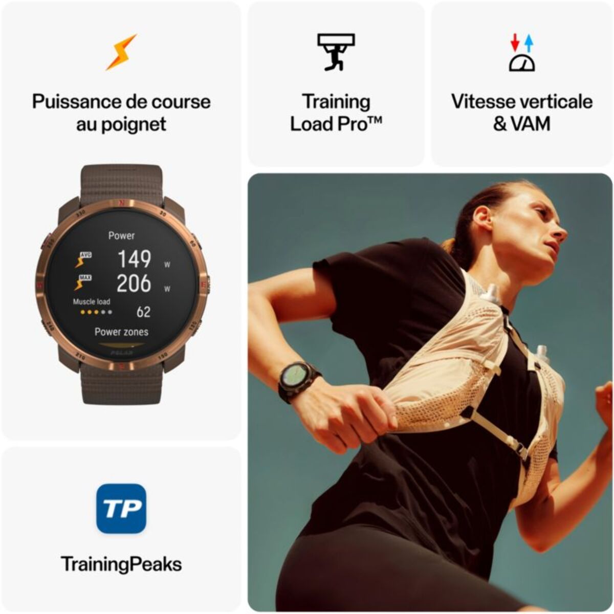 Montre sport POLAR Grit X2 Maron S-L