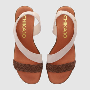 Sandalias de Serraje - Multi Marron - Tacón: 6 cm