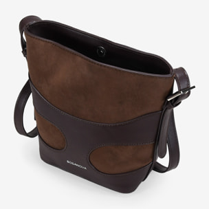 Bolso bandolera marrón con cierre imán