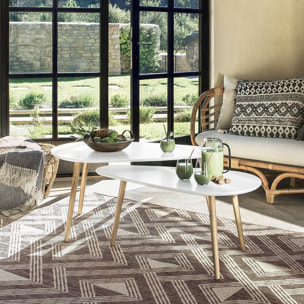 Tables gigognes "Mileo" blanc L88/98cm