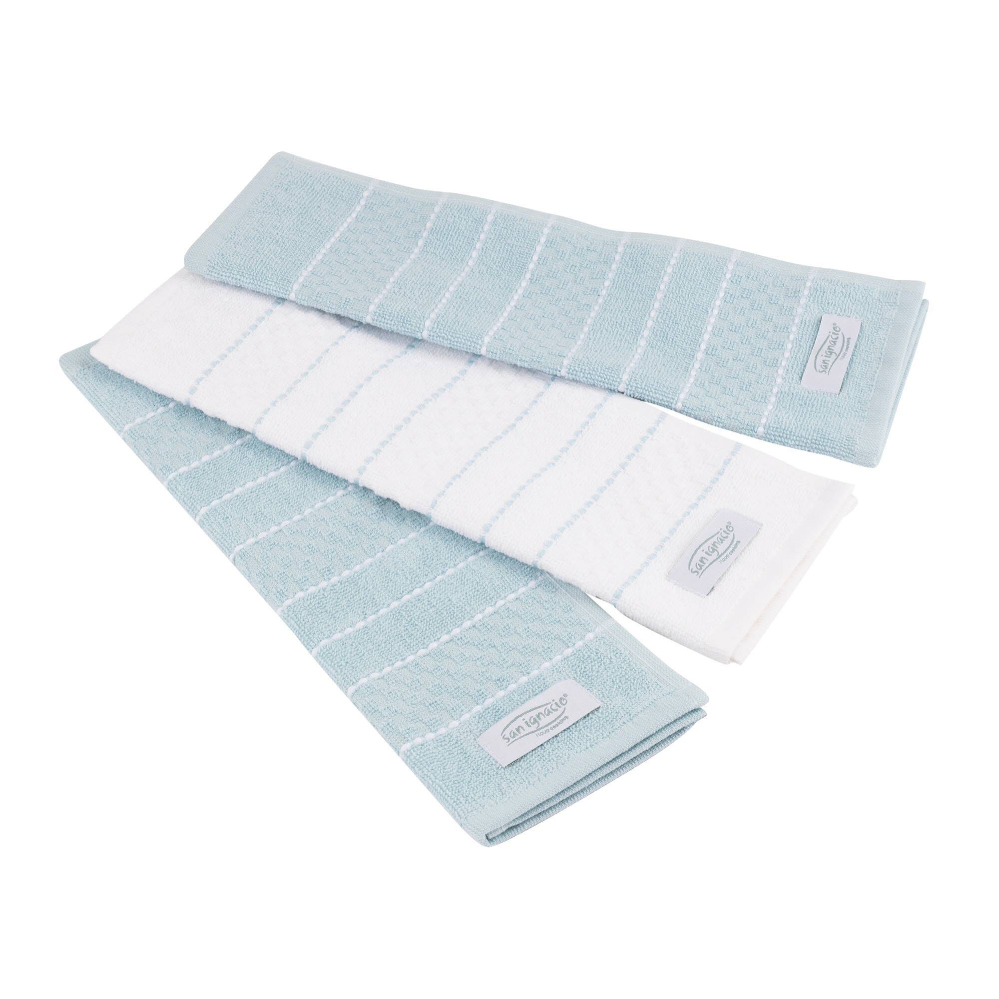Set de 12 paños de cocina de 32x32cm 100% algodón 400gsm