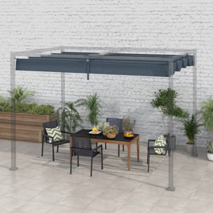 Techo de Pérgola Retráctil 286x245 cm Techo de Sustitución Toldo de Repuesto con Protección UV30+ para Pérgola de 3x2,15 m Gris Oscuro