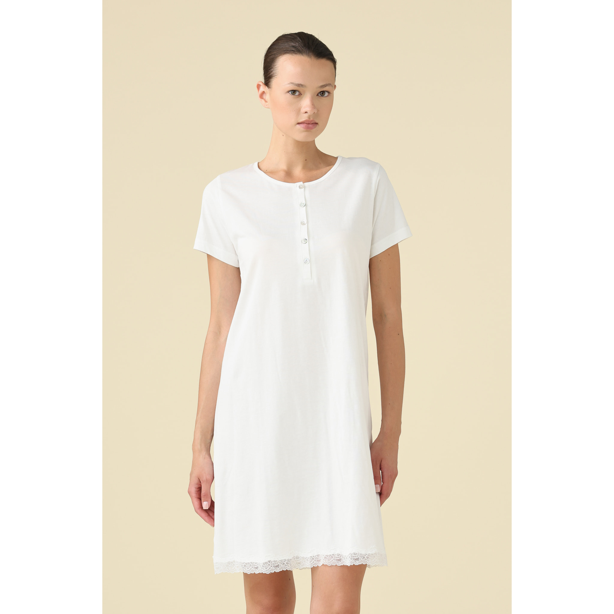 Camicia da notte donna estiva in cotone articolo essential. Noidinotte