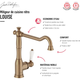 Robinet cuisine Louise bronze