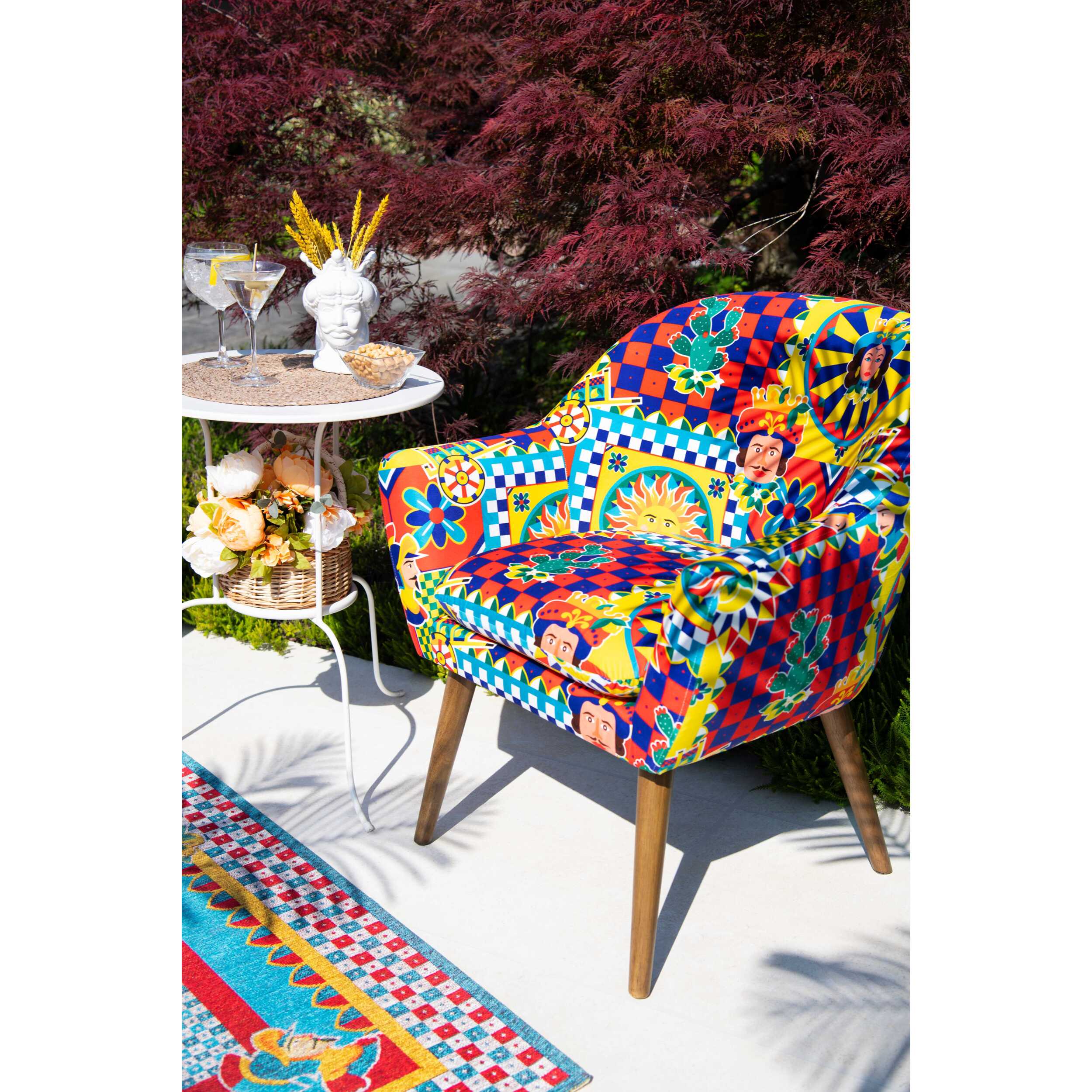 Poltrona Excelsa Sicilian Rhapsody in poliestere e multistrato 70x65x83 cm multicolore