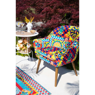 Poltrona Excelsa Sicilian Rhapsody in poliestere e multistrato 70x65x83 cm multicolore