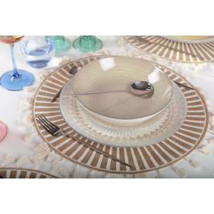 Lot de 6 Assiette creuse unie taupe - coachella