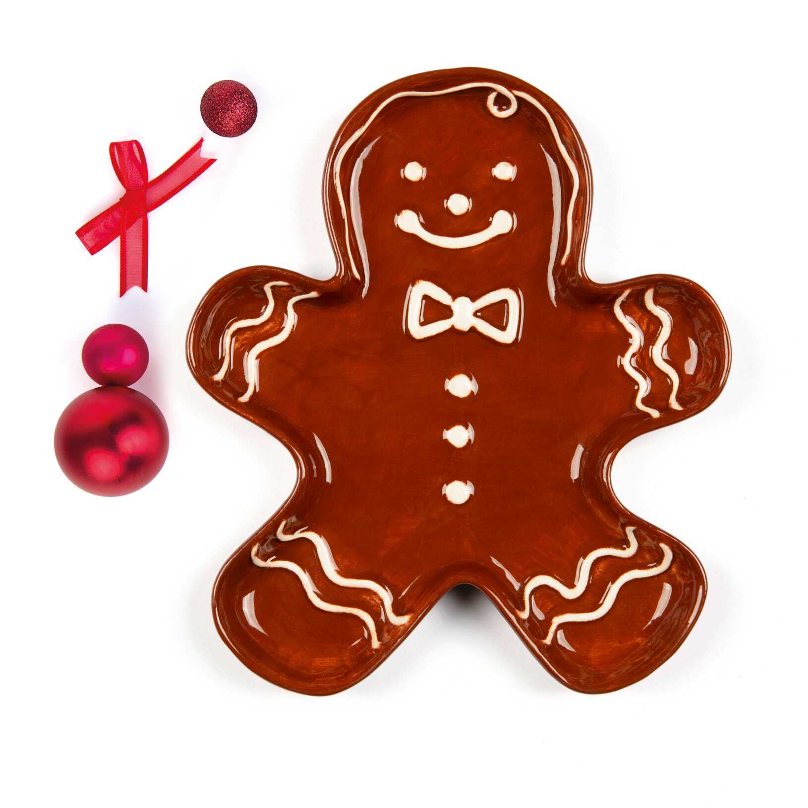 Assiette bonhomme en pain d’épices Excelsa – Wonderful Ginger, céramique marron