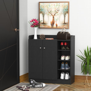 Armoire / etagere / meuble a chaussures très pratique en panneaux de particules noir