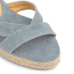 Sandalia cuña Bailey azul mujer 7cm