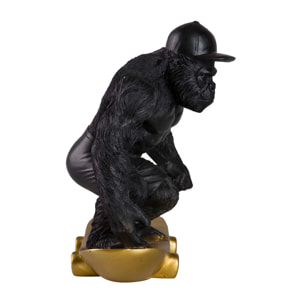 Figura Kingkong Skate Resina Negra 21x15x21 Cm