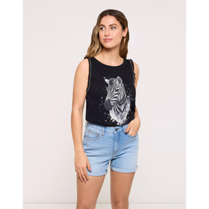 Camiseta Tirantes Negro - Zebralan