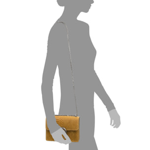 Lorenza Bolso de mano Mujer.Piel auténtica Gamuza Grabado Serpiente