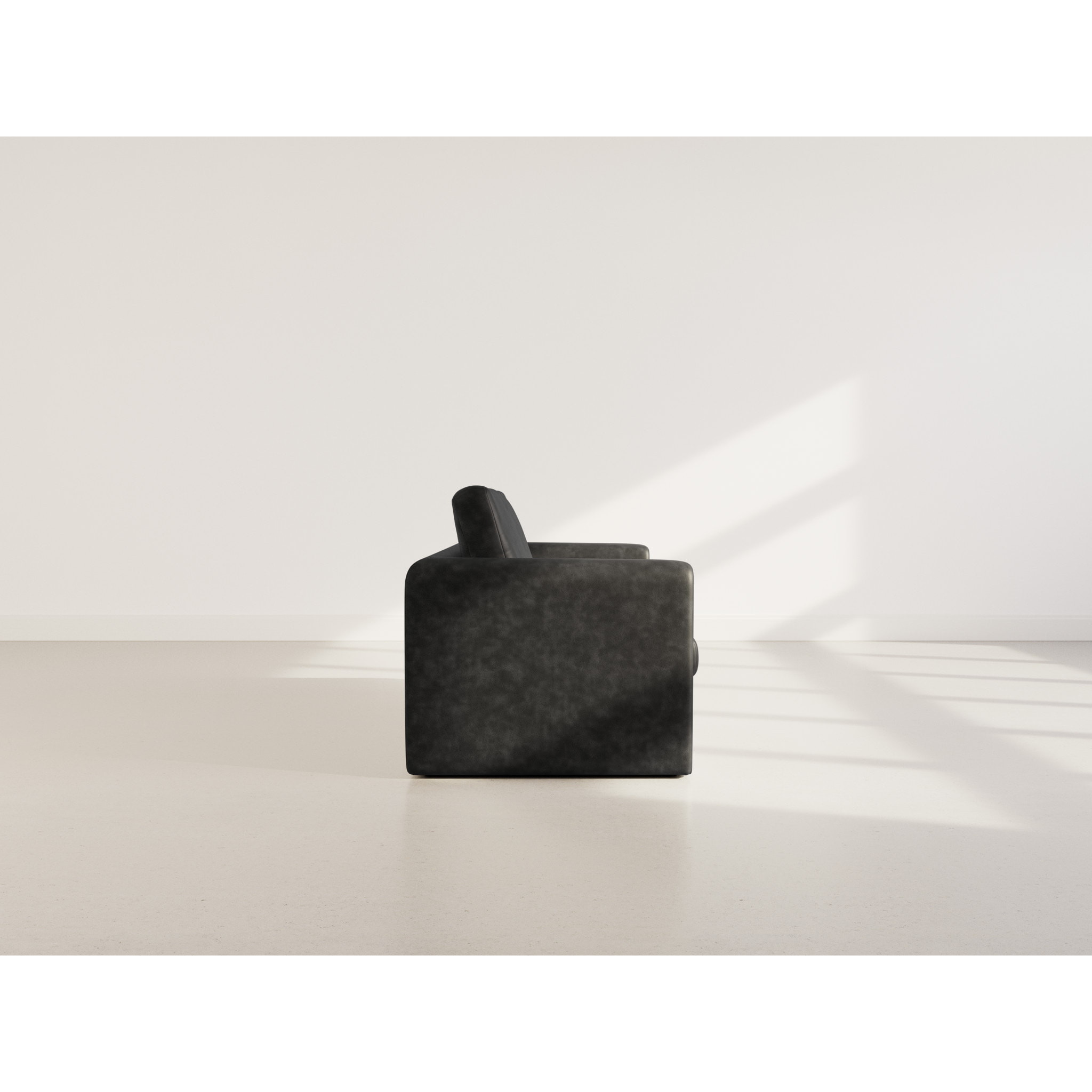 Marilia - canapé 2 places convertible déplimousse en simili - Noir