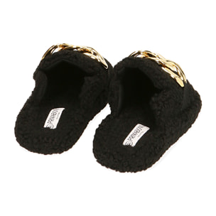 Pantuflas negras con maxicadena