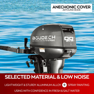 Kundan - Motore Marino Fuoribordo a Benzina 4 Tempi 246cc 9.9 Hp Gambo Lungo per Gommoni Barche da Pesca