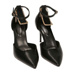 Zapatos de salón negros, tacón de 8 cm