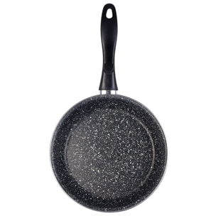 Magefesa K2 GRANSASSO sartén 24, acero esmaltado vitrificado, en gris, inducción y lavavajillas acompañada de tapa de cristal con silicona, apta para