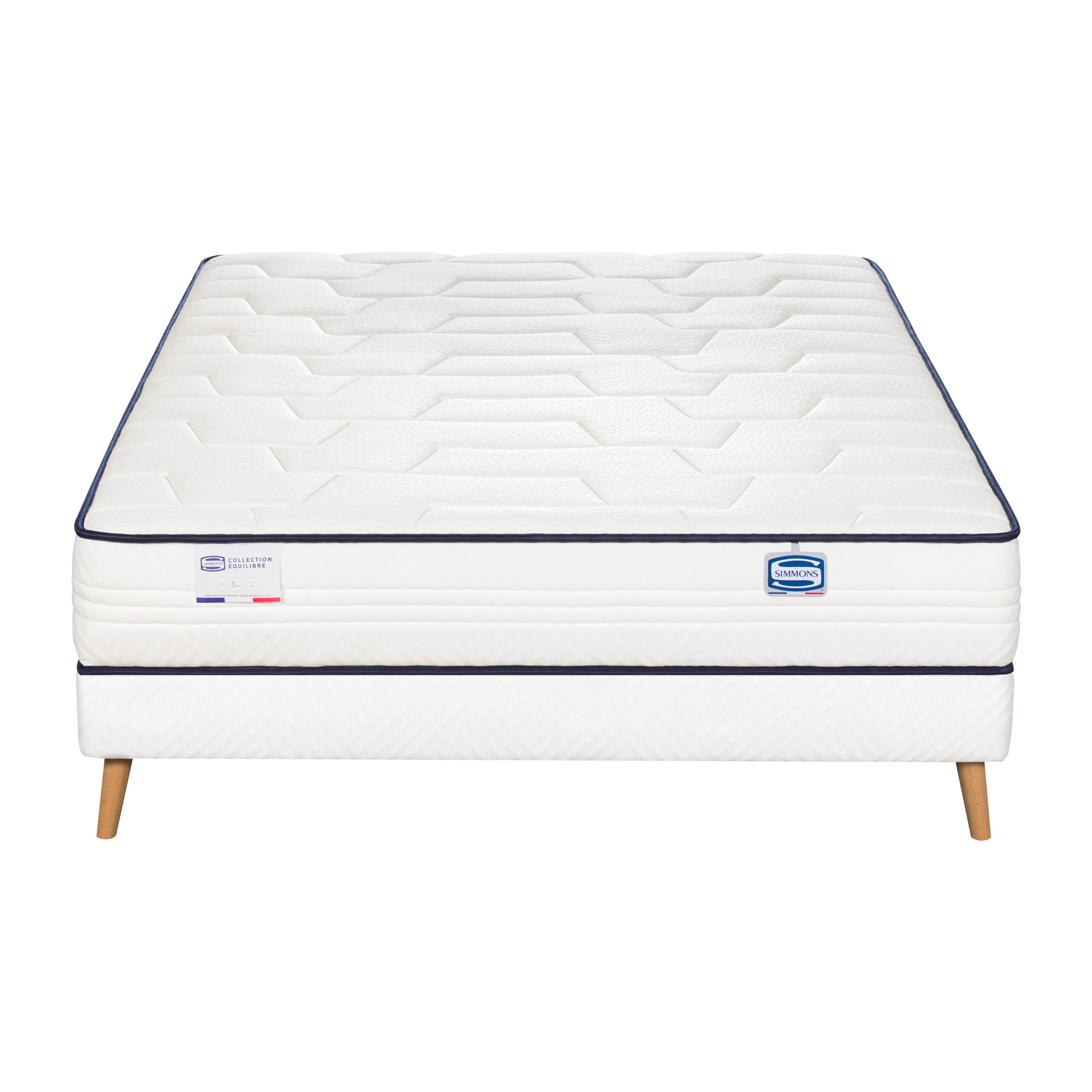 Ensemble L'INTEMPOREL, matelas ressorts ensachés , extra ferme, H24 + sommier